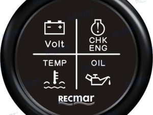 4 LED ALARM GAUGE 12V/24V BLACK