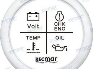 4 LED ALARM GAUGE 12V/24V WHITE