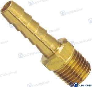 BRASS HOSE ADAP. MALE 1/4" - 10MM