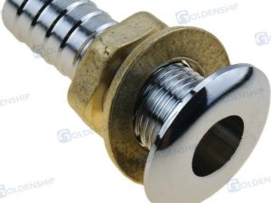 BRASS THRUHULL 3/8" 1/2"