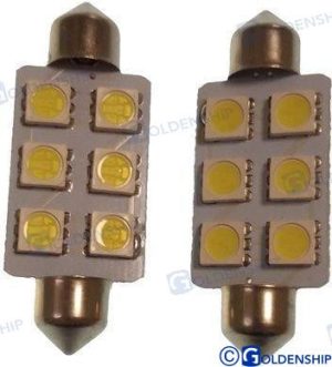 BULB FESTOON 6LED 1,3W 10/30V (2) ice Wh