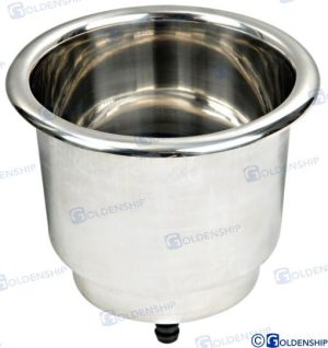 GLASS & CAN HOLDER SS w/DRAIN HOLE