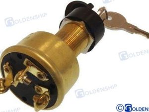IGNITION STARTER SWITCH BRASS 3T-3POS W/