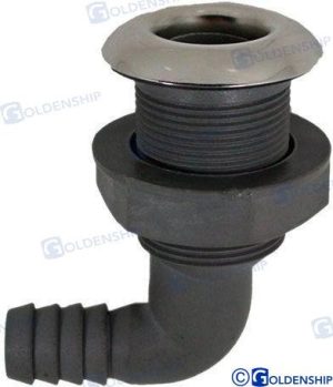 NYLON/STAINLESS THRUHULL 90  1-1/2"