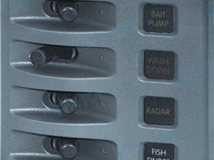 PANEL WD 12VDC FUSED 4 POS GRAY