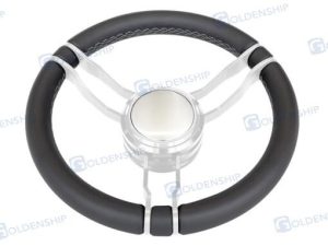 STEERING WHEEL TINO LEATHER 350 mm BLACK