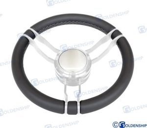 STEERING WHEEL TINO LEATHER 350 mm BLACK