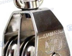 SWIVEL EYE PULLEY - DOUBLE SHEAVES - 8 M
