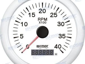 TACHOMETER 1.0/10.0 - 0/4000 RPM WHITE