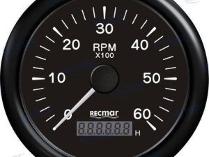 TACHOMETER 1.0/10.0 - 0/6000 RPM BLACK