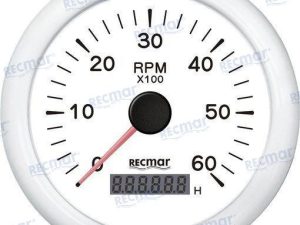 TACHOMETER 1.0/10.0 - 0/6000 RPM WHITE