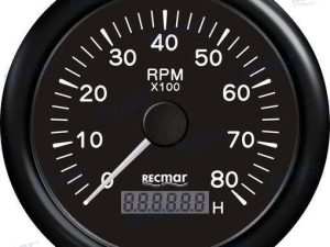 TACHOMETER 1.0/10.0 - 0/8000 RPM BLACK