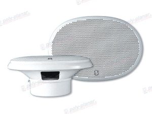 WHITE MID POWER 3-WAY SPEAKERS 6"X9"