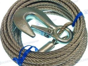 WINCH CABLE & HOOK DIA.5MM*6M